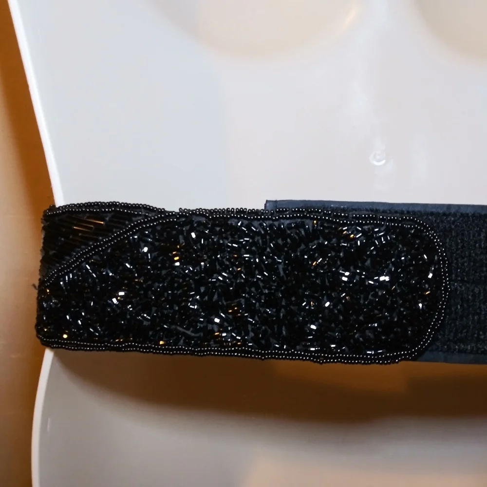 Vintage 80's Le Regale LTD. Hand Made Black Beaded Belt